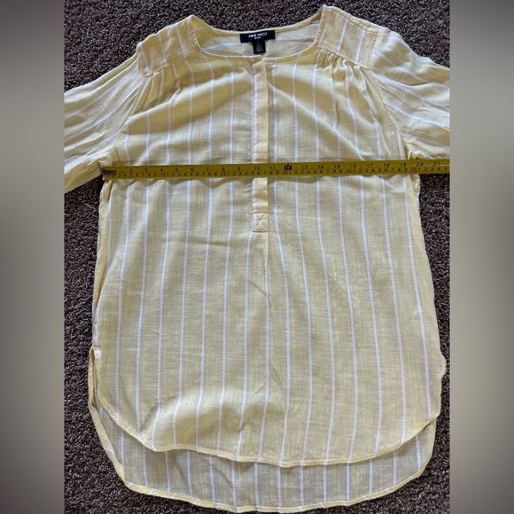 Nine West Yellow Striped Blouse - Picture 4 of 11